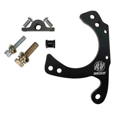 Brake Caliper Bracket, Front, Driver / Passenger Side, Bolt-On, Steel, GM Metric Caliper, Mustang II / Pinto