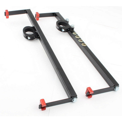 Radiator Bracket, Adjustable, Clamp-On, Aluminum / Steel, Black Powder Coat, Universal