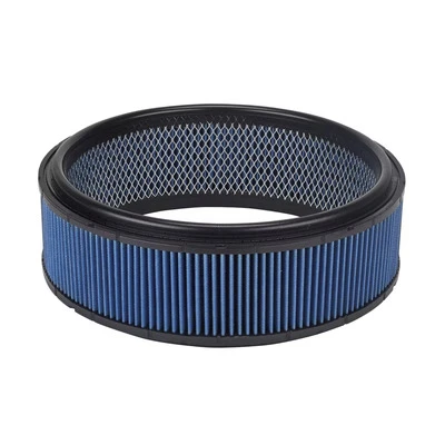 Air Filter Element, Round, 14 in x 4 in Tall, Round, Wire Mesh Included, Reusable Cotton, Blue, Late Model Stock