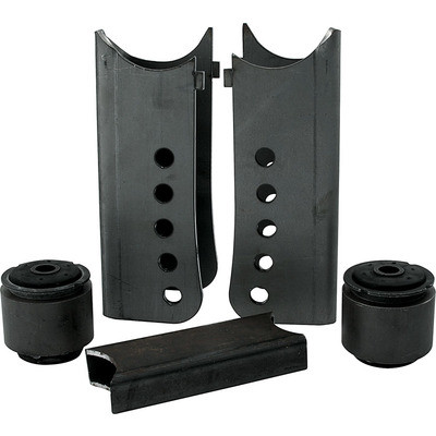Trailing Arm Bracket, Lower / Upper, 3 in OD Axle Tubes, 5 Hole, Steel, Black Paint, GM G-Body Chassis, Kit