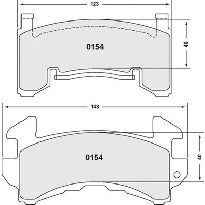 Brake Pads, Front, 13 Compound, All Temperatures, 14 mm Thick, Various GM Applications, Set of 4