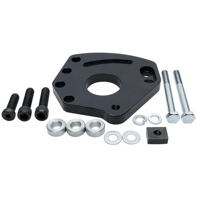 Power Steering Pump Bracket, Driver Side,Aluminum, Black Anodized, Short Water Pump, Small Block Chevy, Kit