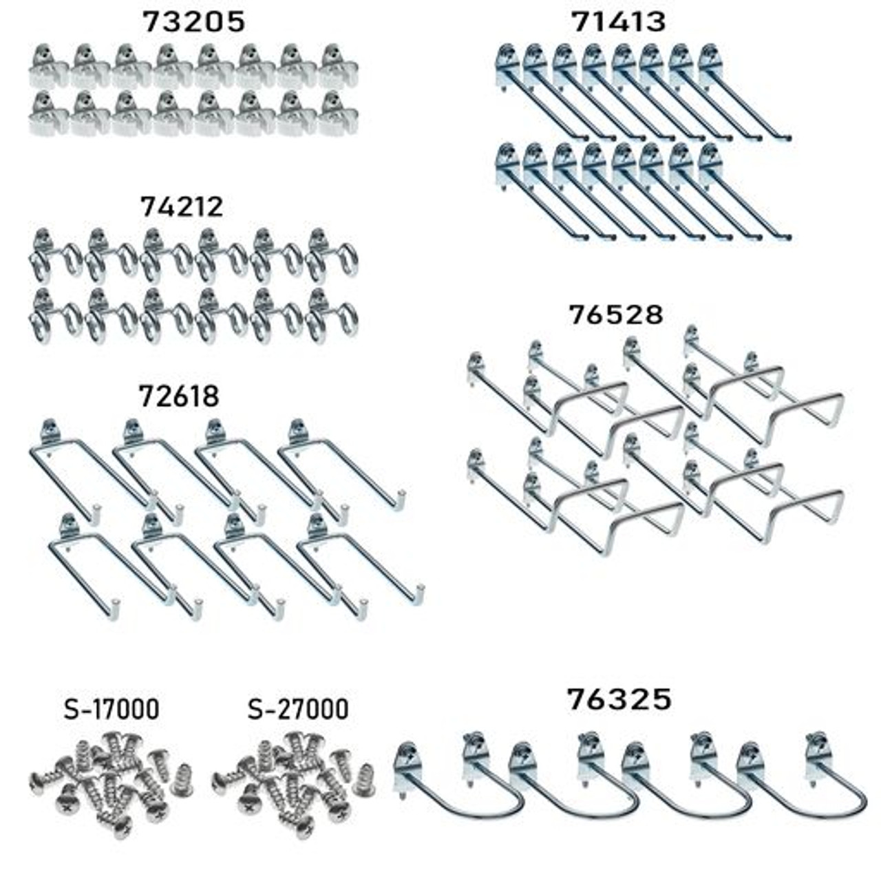 Triton Products 532-2 (64 piece hook assortment for use with DuraBoard) -  5S Supplies LLC