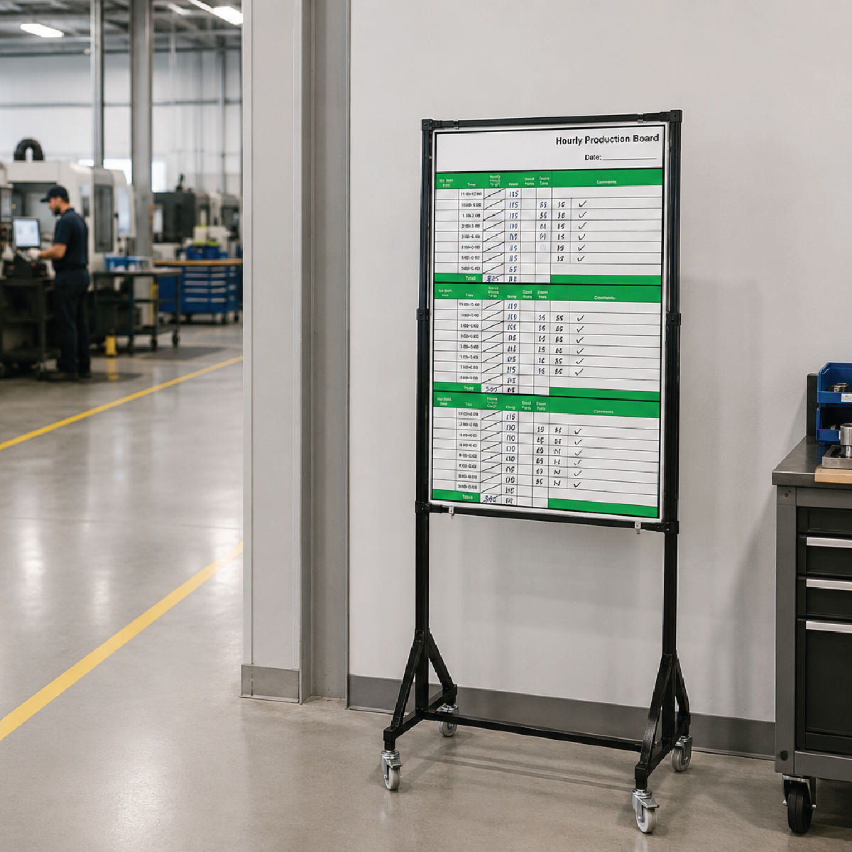Dry Erase Hourly Production Board