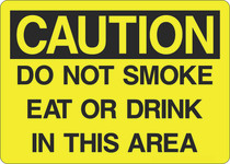Caution Sign -  Do Not Smoke Eat or Drink in This Area