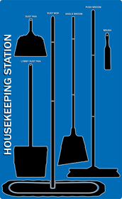5S Housekeeping Cleaning Shadow Board Broom Station - (Version 2)