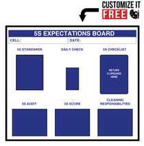 5S Expectations Board (Aluminum) Dry Erase 36" x 36"