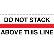 "Do Not Stack Above This Line" Adhesive Vinyl Rack Label (25 Pack)