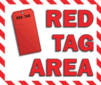 Red Tag Area Sign Hanging Sign V4