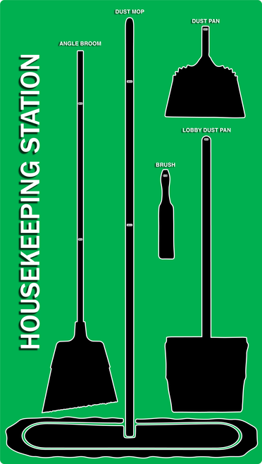 5S Housekeeping Cleaning Shadow Board Broom Station - (Version 4)