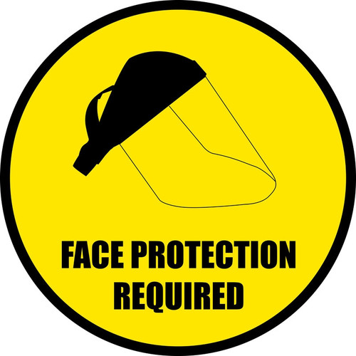 Face Protection Required Floor Sign