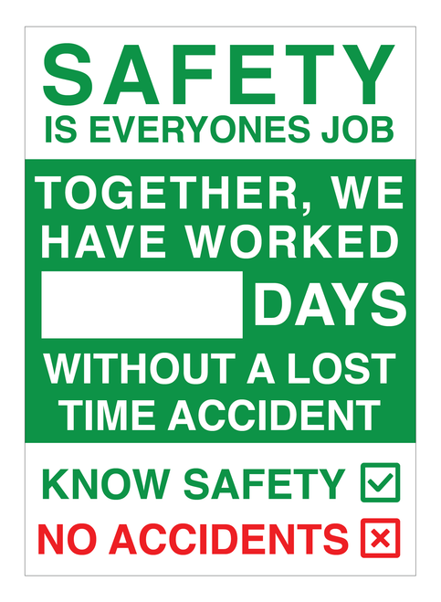 Safety Scoreboard Dry Erase Signs  - Safety Is Everyone's Job