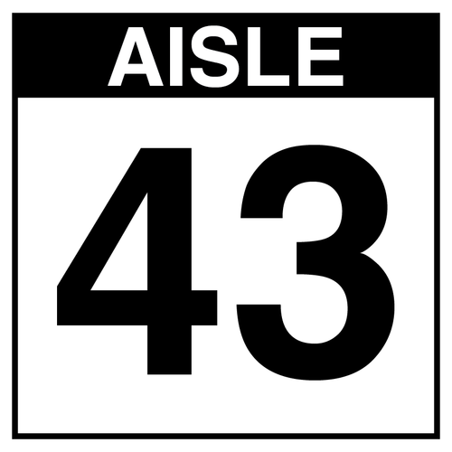 Warehouse Aisle Sign - Aisle 43