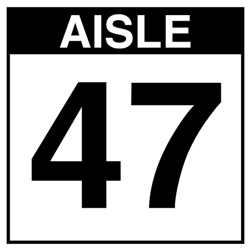 Warehouse Aisle Sign - Aisle 47