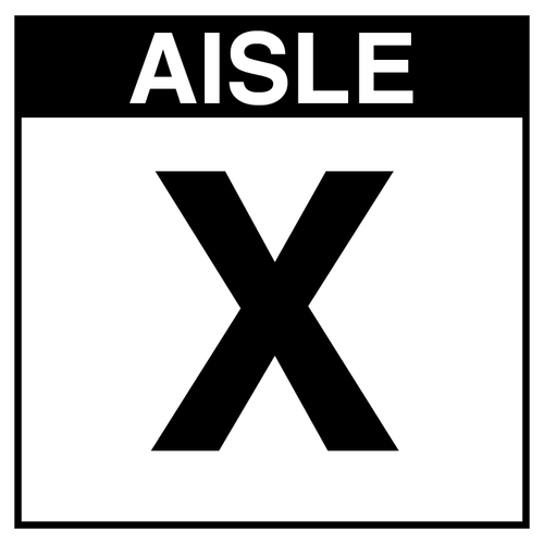 Warehouse Aisle Sign - Aisle X