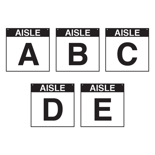 Warehouse Aisle Sign - Aisles A-E