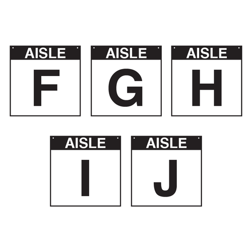 Warehouse Aisle Sign - Aisles F-J