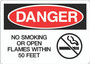 Danger Sign - No Smoking or Open Flames within 50 Feet