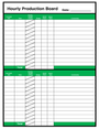 Hourly Production Tracking Board- Dry Erase