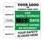 Custom Printed -Digital LED Safety Scoreboard Signs with Frame