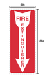 Fire Extinguisher Sign Down Arrow (4"x10")