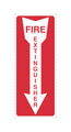 Fire Extinguisher Sign Down Arrow (4"x10")