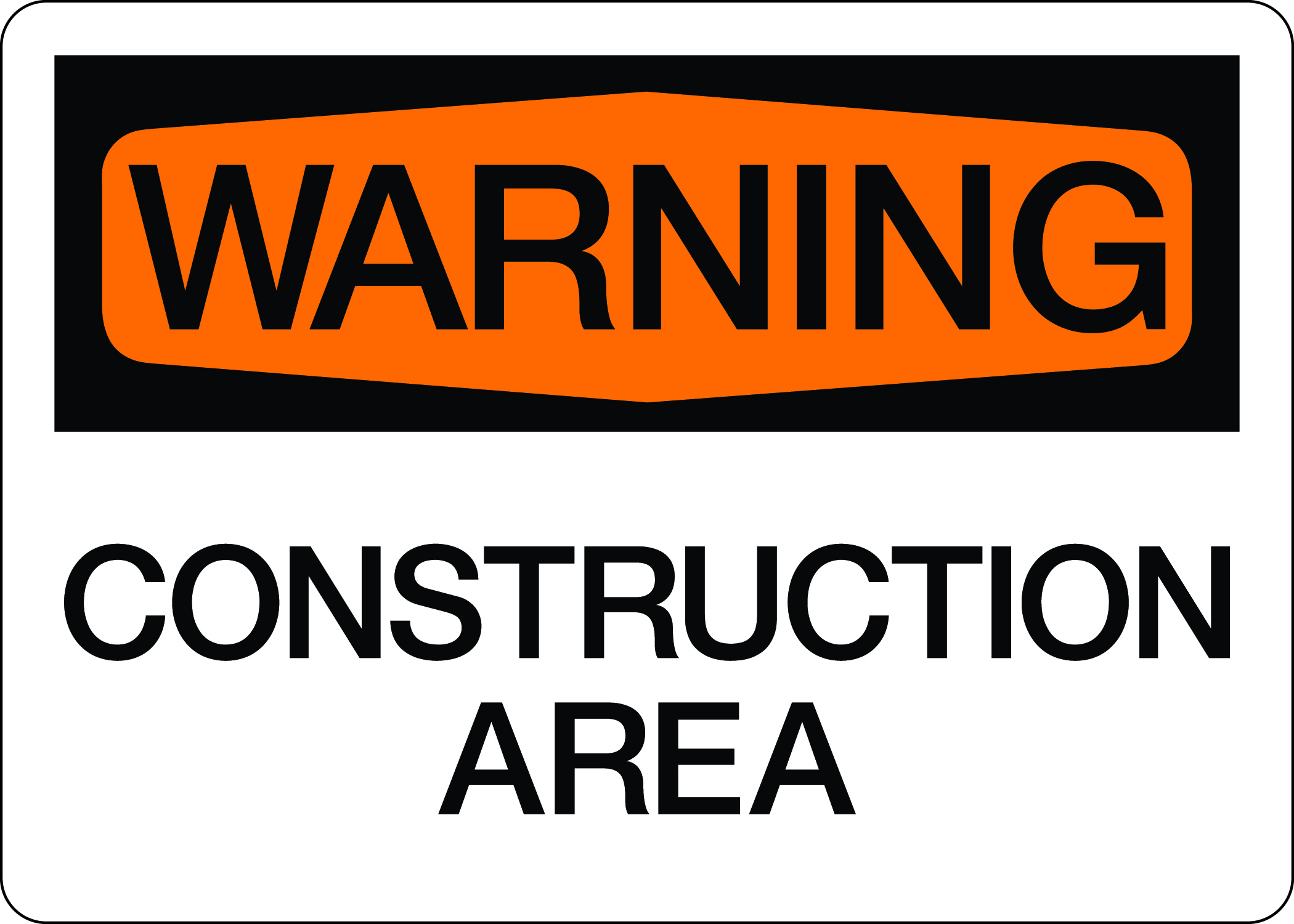 Warning - Construction Area - 5S Supplies LLC