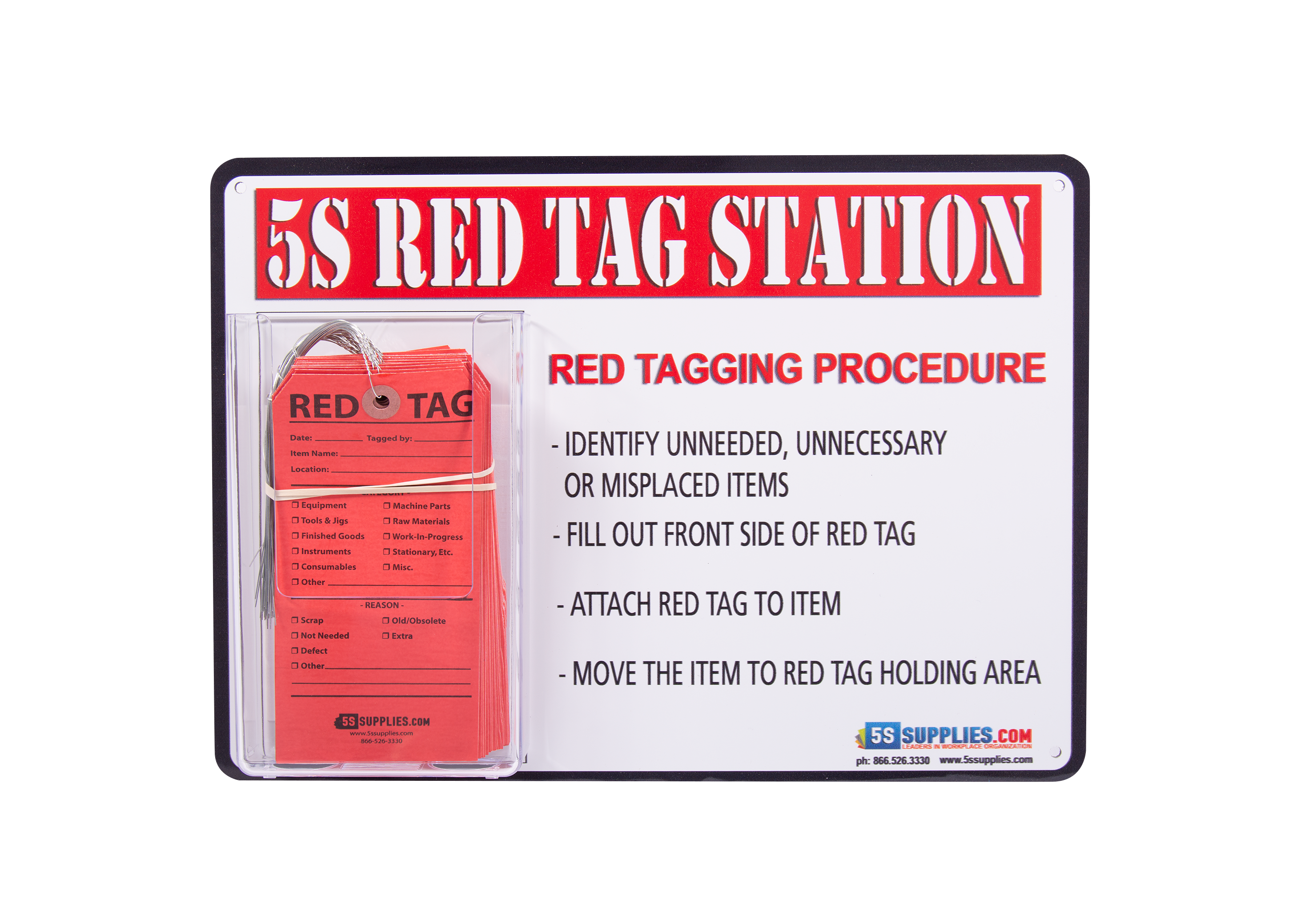 The 5S Store 5S Red Tags w/12 Wire, 50 Pack, Quality Control Tags :  : Office Products