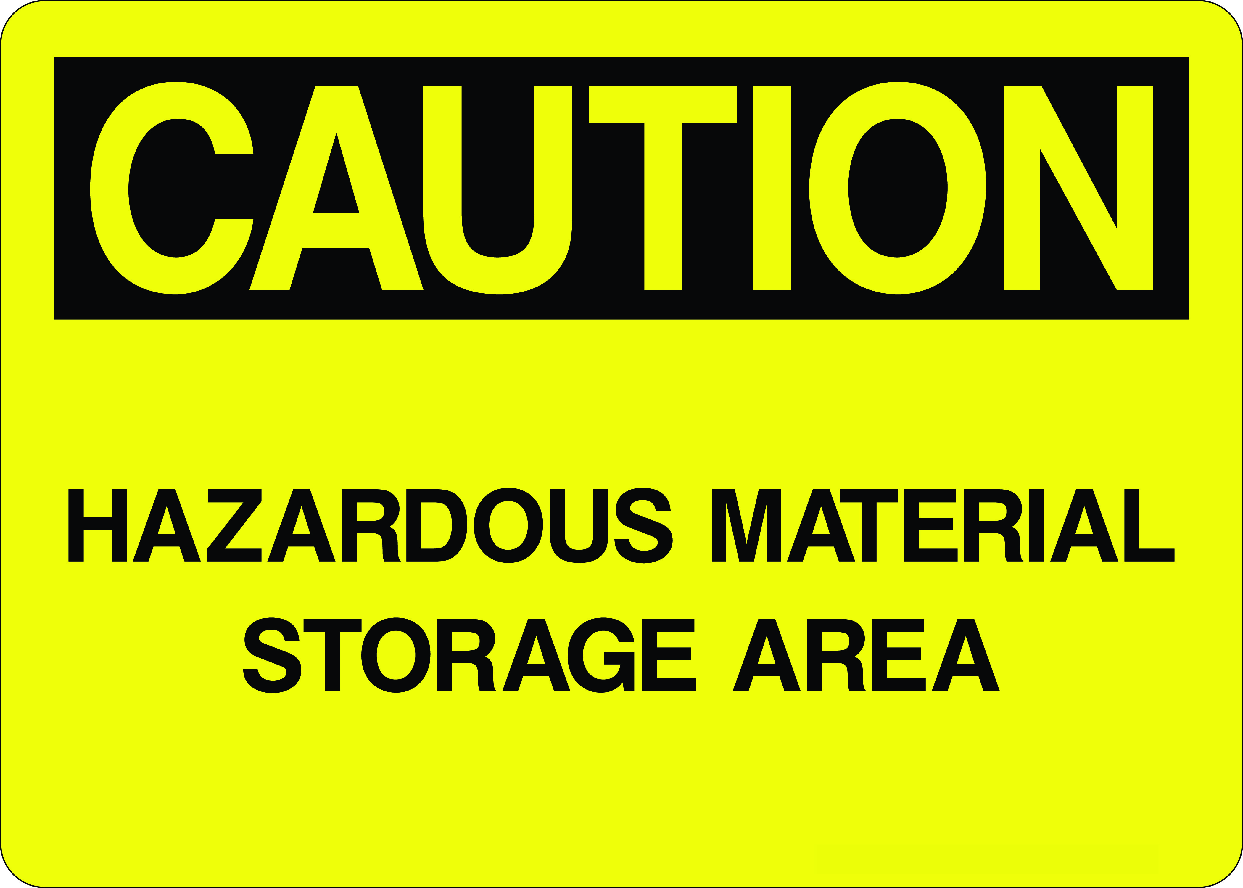 hazardous chemical storage area sign