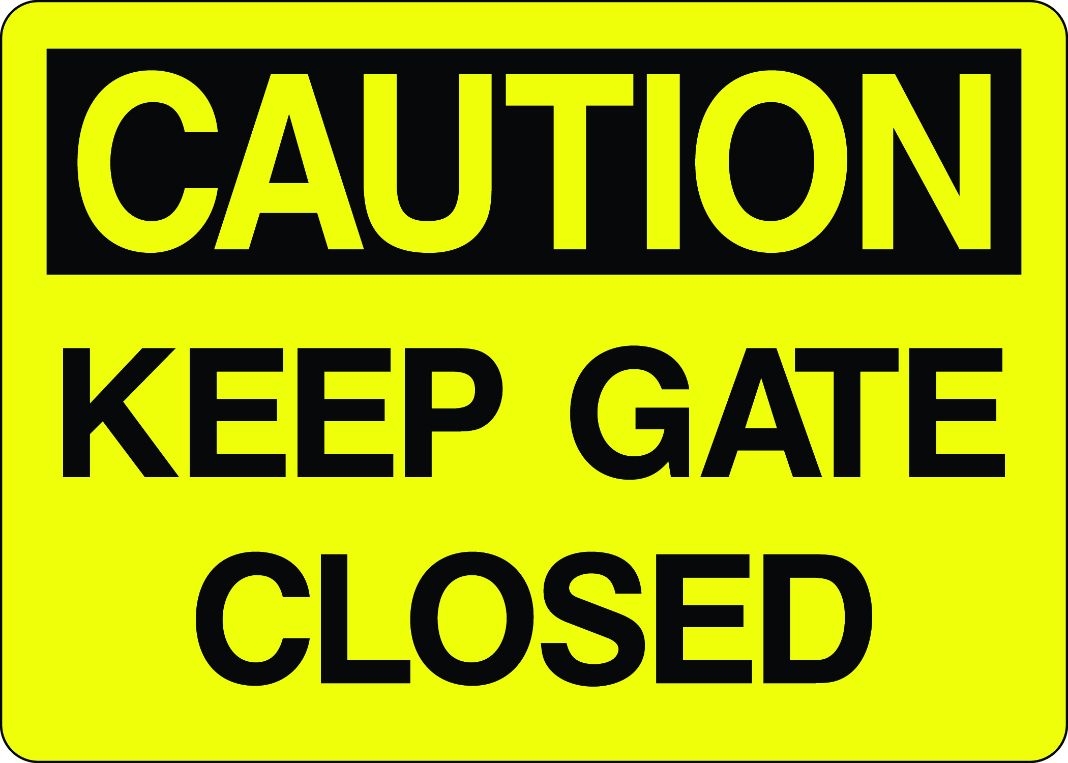 Caution Sign - Keep Gate Closed - 5S Supplies LLC