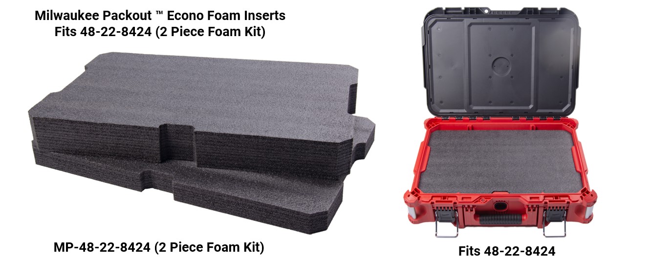 Milwaukee Packout ™ Econo Foam Inserts- Fits 48-22-8424 (2 Piece Foam Kit)