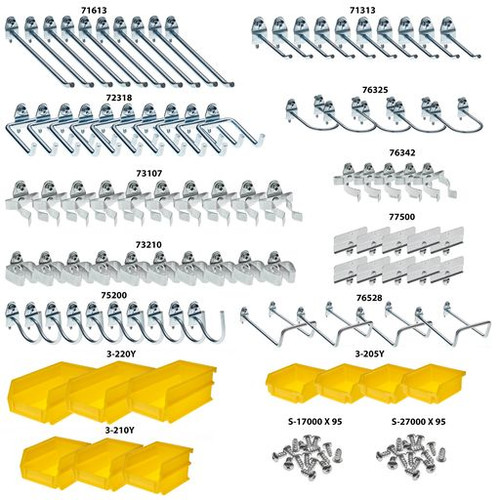 Triton Products 76995 (95 Pc Zinc Plated Steel Hook & Bin