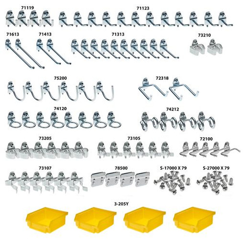 Triton Products 76983 (83 pc. Zinc Plated Steel Hook & Bin