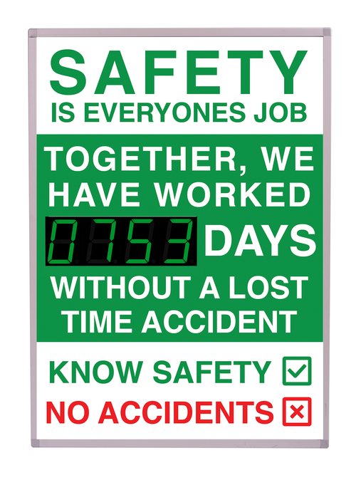 Digital LED Safety Scoreboard Signs with Frame Safety Is Everyone's