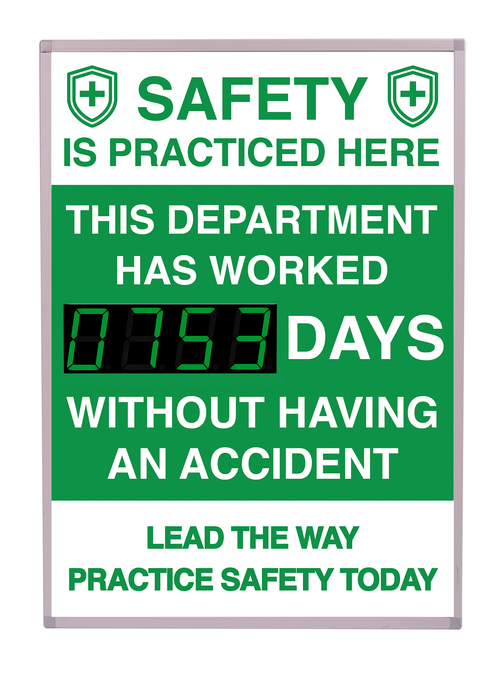 Digital LED Safety Scoreboard Signs with Frame Safety Is Practiced