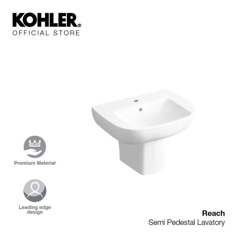 REACH  SEMI-PEDESTAL LAVATORY, 1 HOLE