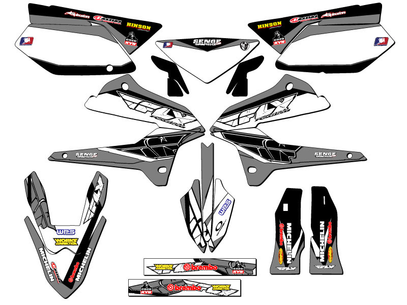 Kawasaki KLX 250 Dirt Bike Graphics Kit - 13 FLY | SENGE GRAPHICS INC