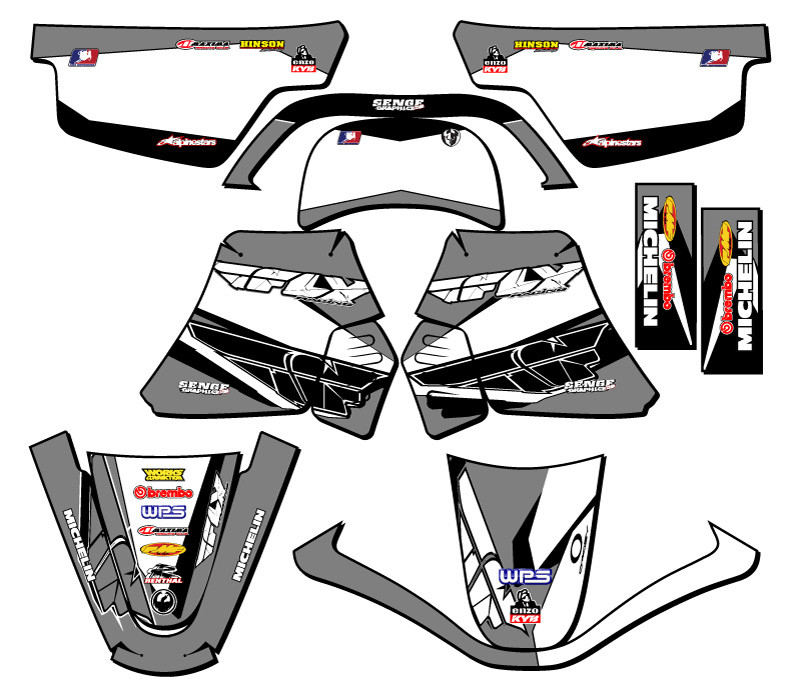 Yamaha PW 50 Dirt Bike Graphics Kit - 13 FLY | SENGE GRAPHICS INC