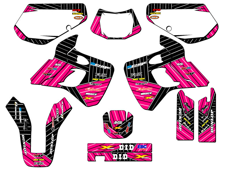 Kawasaki KDX 250 Dirt Bike Graphics Kit - RACE SERIES | SENGE