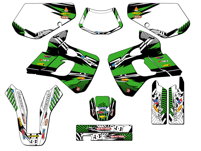 Kawasaki KDX 250 Dirt Bike Graphics Kit - MAYHEM | SENGE GRAPHICS INC