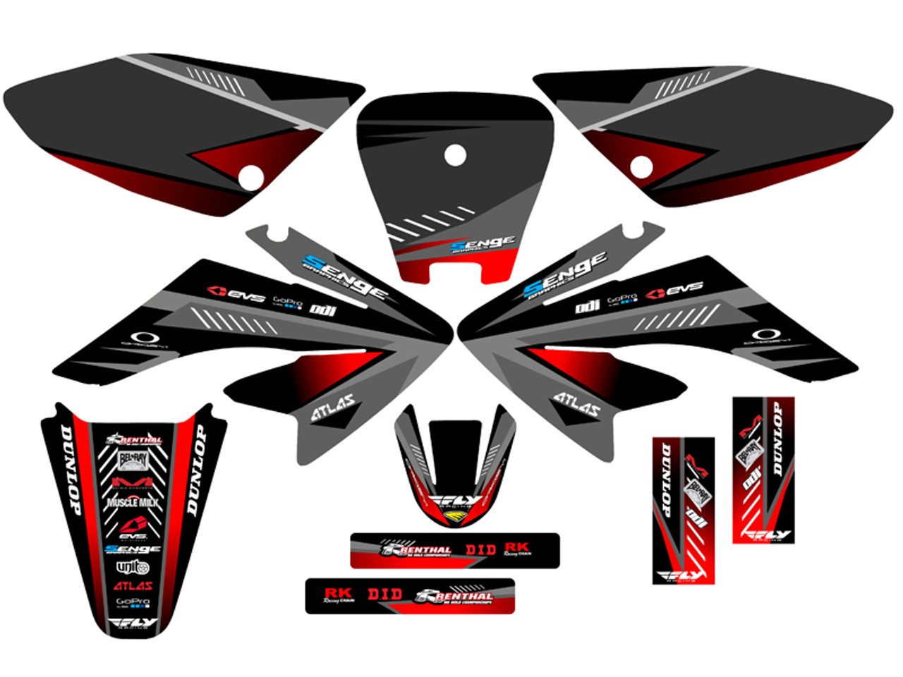 Honda CRF 70 Dirt Bike Graphics Kit - SURGE | SENGE GRAPHICS INC