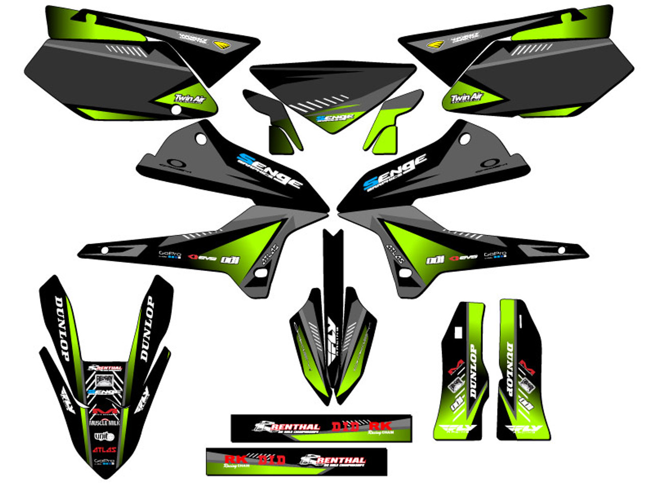 Kawasaki KLX 300 Dirt Bike Graphics Kit - SURGE | SENGE GRAPHICS INC