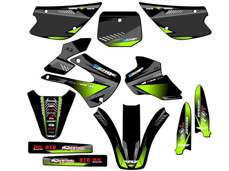 Kawasaki KX 80 Dirt Bike Graphics Kit - SURGE | SENGE GRAPHICS INC