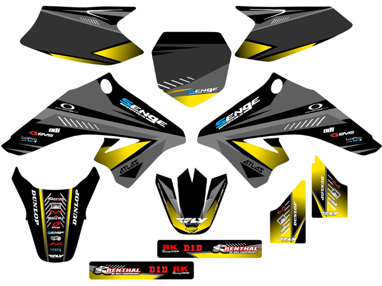 Suzuki DRZ 50/70 Dirt Bike Graphics Kit - SURGE | SENGE GRAPHICS INC