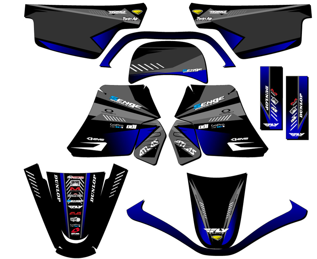 Yamaha PW 50 Dirt Bike Graphics Kit - SURGE | SENGE GRAPHICS INC