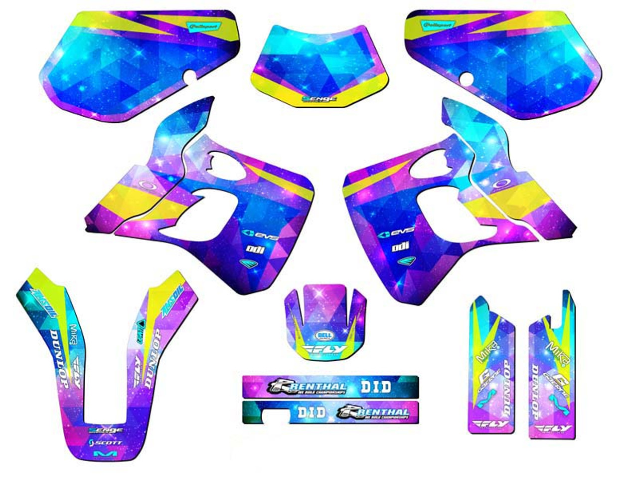 Kawasaki KDX 250 Dirt Bike Graphics Kit - SPACE KADET