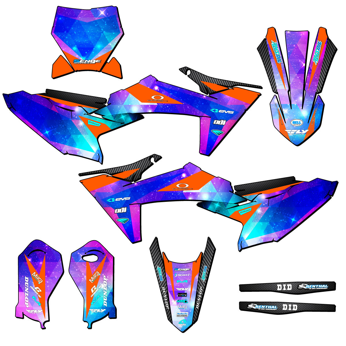 KTM SX 50 Dirt Bike Graphics Kit - SPACE KADET | SENGE GRAPHICS INC