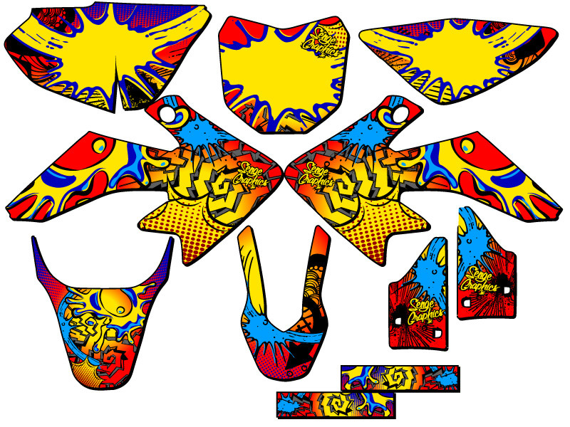 Honda CRF 50F Dirt Bike Graphics Kit - ZANY | SENGE GRAPHICS INC
