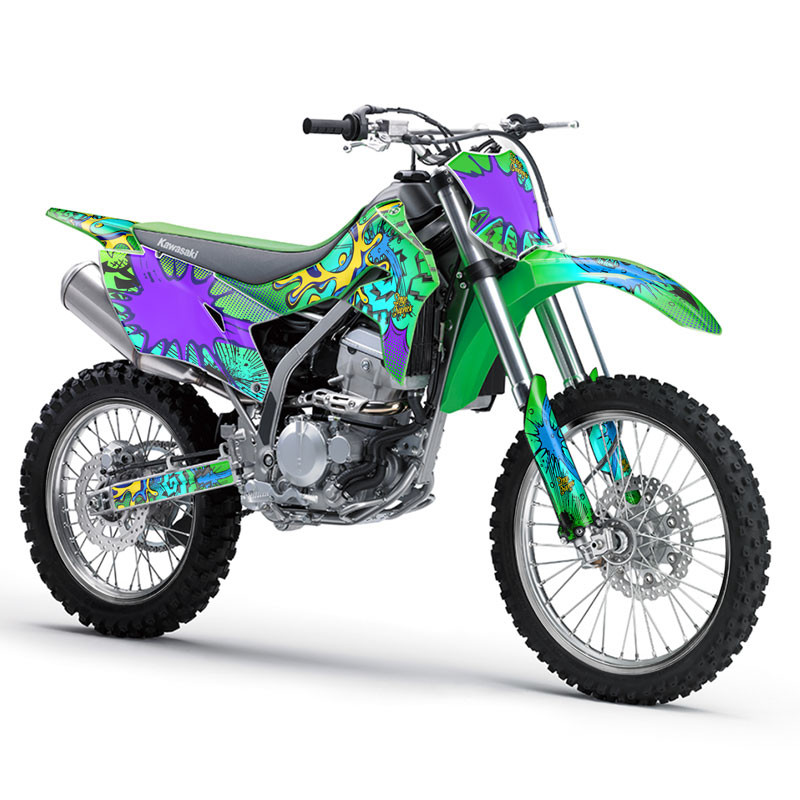 Kawasaki KLX 250 Dirt Bike Graphics Kit - ZANY | SENGE GRAPHICS INC
