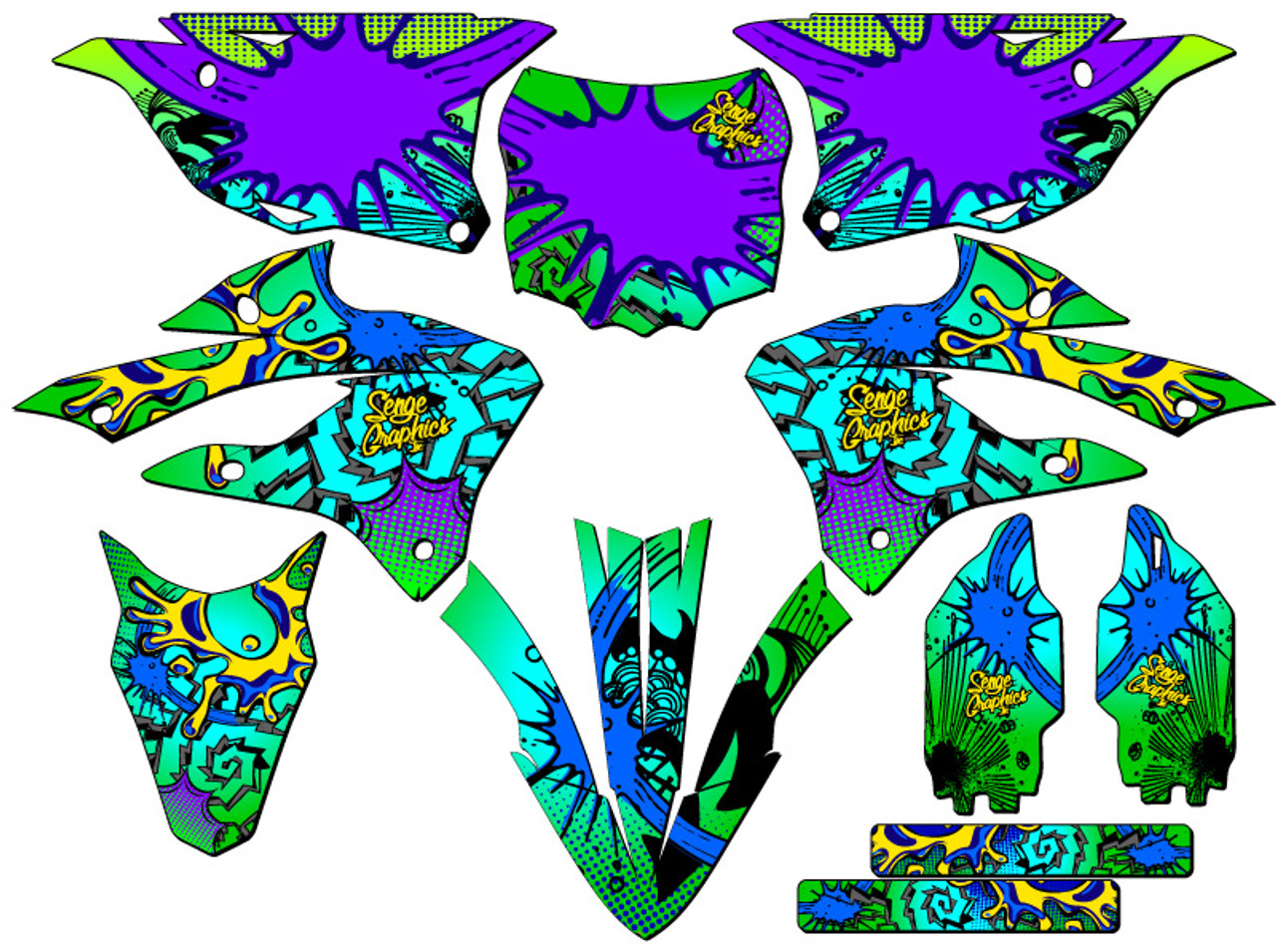 Kawasaki KX 85 Dirt Bike Graphics Kit - ZANY | SENGE